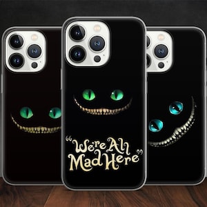 Cheshire Cat Art Mad Alice Rabbit Wonderland telefoonhoesje voor iPhone 14 13 Pro Max 12 11 X XS 8 7, past op Samsung S20 FE, S21 Ultra, A12, Huawei