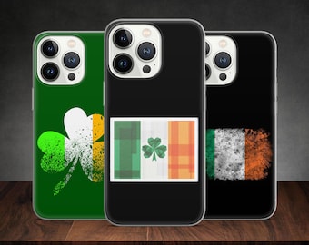 Ireland Country Flag Patriot Print Map Emblem phone case for iPhone 14 13 Pro Max 12 11 X XS 8 7, fits Samsung S20 Fe, S21 Ultra, Huawei P30