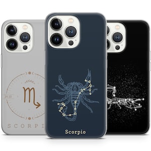 Etui na telefon z napisem Skorpion Znak zodiaku Astrologia Gwiazdy na iPhone'a 15 14 13 Pro Max 12 11 X XS 8, pasuje do Samsunga S20 FE, S21 Ultra, A12, Huawei, Pixel