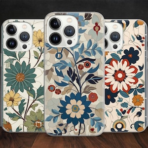 Mosaic Flower Art phone case for iPhone 14 13 Pro Max 12 11 X XS 8 7, fits Samsung S20 FE, S21 Ultra, A12, A54 Huawei P30 Pro, Pixel XL 7A 6
