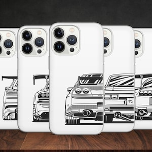 Funda de teléfono JDM con diseño de coches de drift de la vieja escuela japonesa para iPhone 14, 13 Pro Max, 12, 11, X, XS, 8, 7, compatible con Samsung S20 FE, S21 Ultra, A12 y Huawei P30 Pro