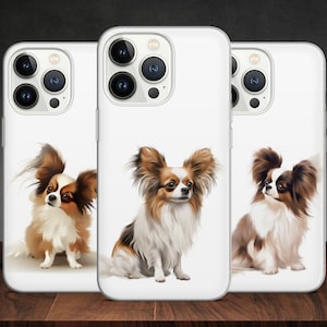 Papillon Dog Pet Cute Ears Adorable Funny Art phone case for iPhone 14 13 Pro Max 12 11 X XS 8 7, fits Samsung S20 Fe, S21 Ultra, Huawei P30