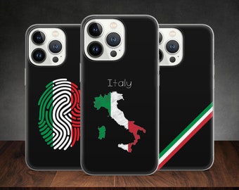 Italy Country Flag Patriot Finger Print Art phone case for iPhone 14 13 Pro Max 12 11 X XS 8 7, fits Samsung S20 Fe, S21 Ultra, Huawei P30