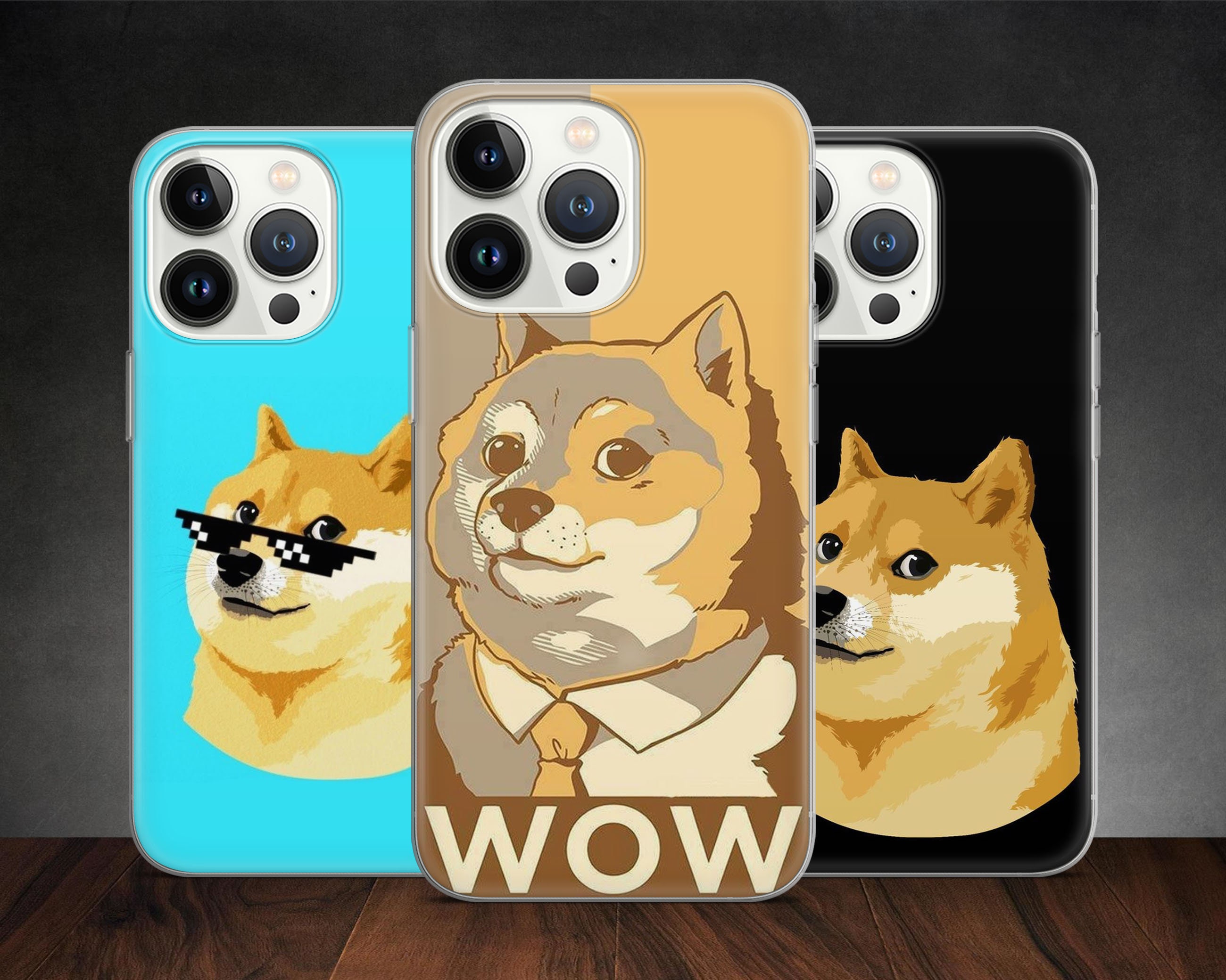 Doge Coin Meme Funny Art Dogo Shiba Inu Crypto Currency phone case for iPhone 14 13 Pro Max 12 11 X XS, fits Samsung S20, S21 Ultra, Huawei