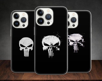 The Punish Frank Castle Emblem Skull Art Series phone case for iPhone 14 13 Pro Max 12 11 X XS 8 7, fits Samsung S20 FE, S21 Ultra, Huawei