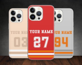 Football Jersey Personalized Phone Case for iPhone 15 14 13 Pro Max 12 11 X XS 8, fits Samsung S20 FE, S22 Ultra, A12, A54, Pixel 7A, Huawei