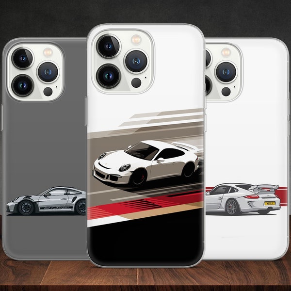 German Sports Car GT3 Turbo Fast Carrera GTS phone case for iPhone 15 14 13 Pro Max 12 11 X XS 8 7, fits Samsung S20 Fe, S21 Ultra, Pixel 7A