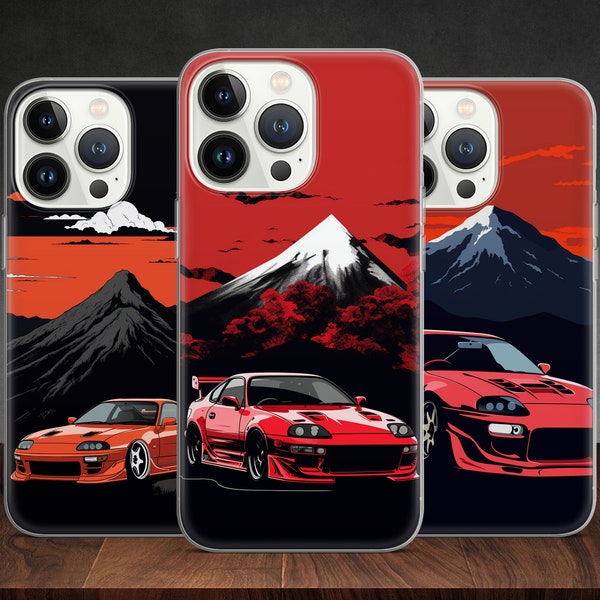 Legendary Japanese Supra JDM Classic Sports Car phone case for iPhone 14 13 Pro Max 12 11 X XS 8, fits Samsung S20 Fe, S21 Ultra, Huawei P30