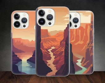 Grand Canyon National Park Historical Art phone case for iPhone 14 13 Pro Max 12 11 X XS Xr 8 7, fits Samsung S20 FE, S21 Ultra, Huawei P30
