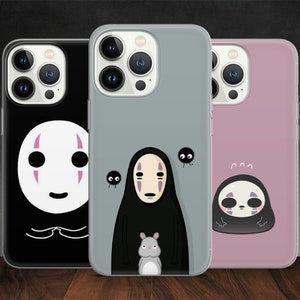 No-Face Anime Cute Spirited Hayao Lo-Fi Design Phone case for iPhone 15 14 13 Pro Max 12 11 X XS 8, fits Samsung S20 FE, S21 Ultra, Pixel 7A