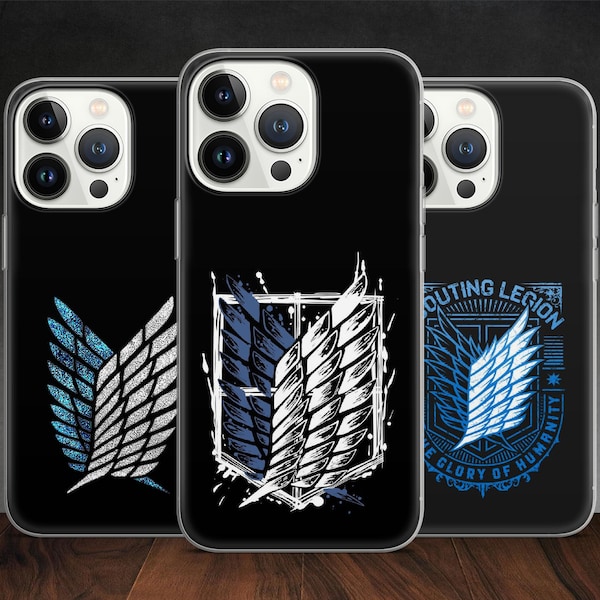 Titans Anime Scout Regiment Eren Mikasa Armin Levi Phone case for iPhone 15 14 13 Pro Max 12 11 X XS, fits Samsung S20 FE, S21 Ultra, Pixel