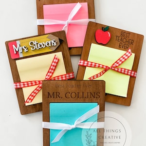 Sticky Note Appreciation Teacher Appreciation Sticky Note Holder Custom Desk - Etsy