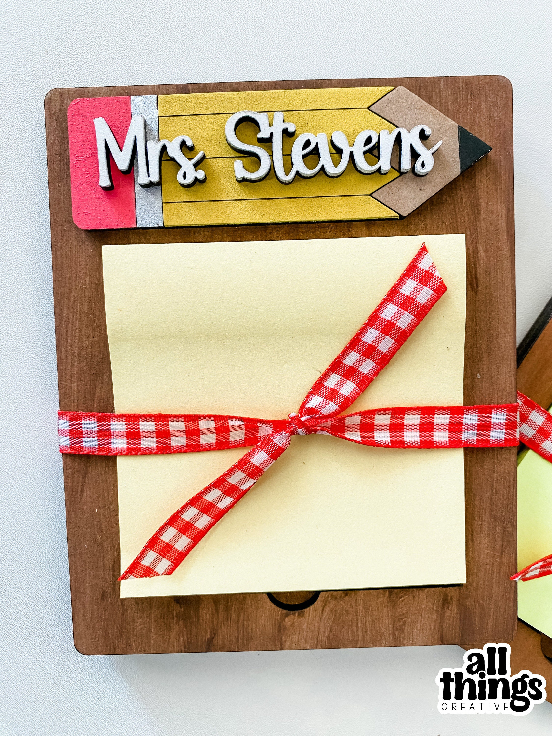 Personalized Sticky Note Pad Holder: Teacher Appreciation Gift - Etsy