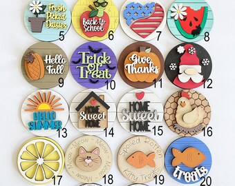 Seasonal Interchangeable 3" Circle Inserts for mini glass Container Candy/Cookie Jar Lids