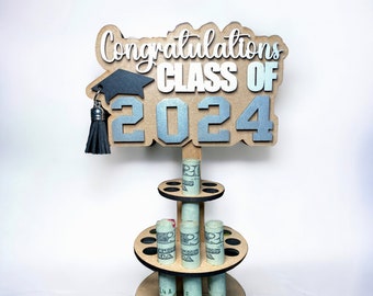 Customizable Two-Tier Money Holder for High School Graduation Gift and Party