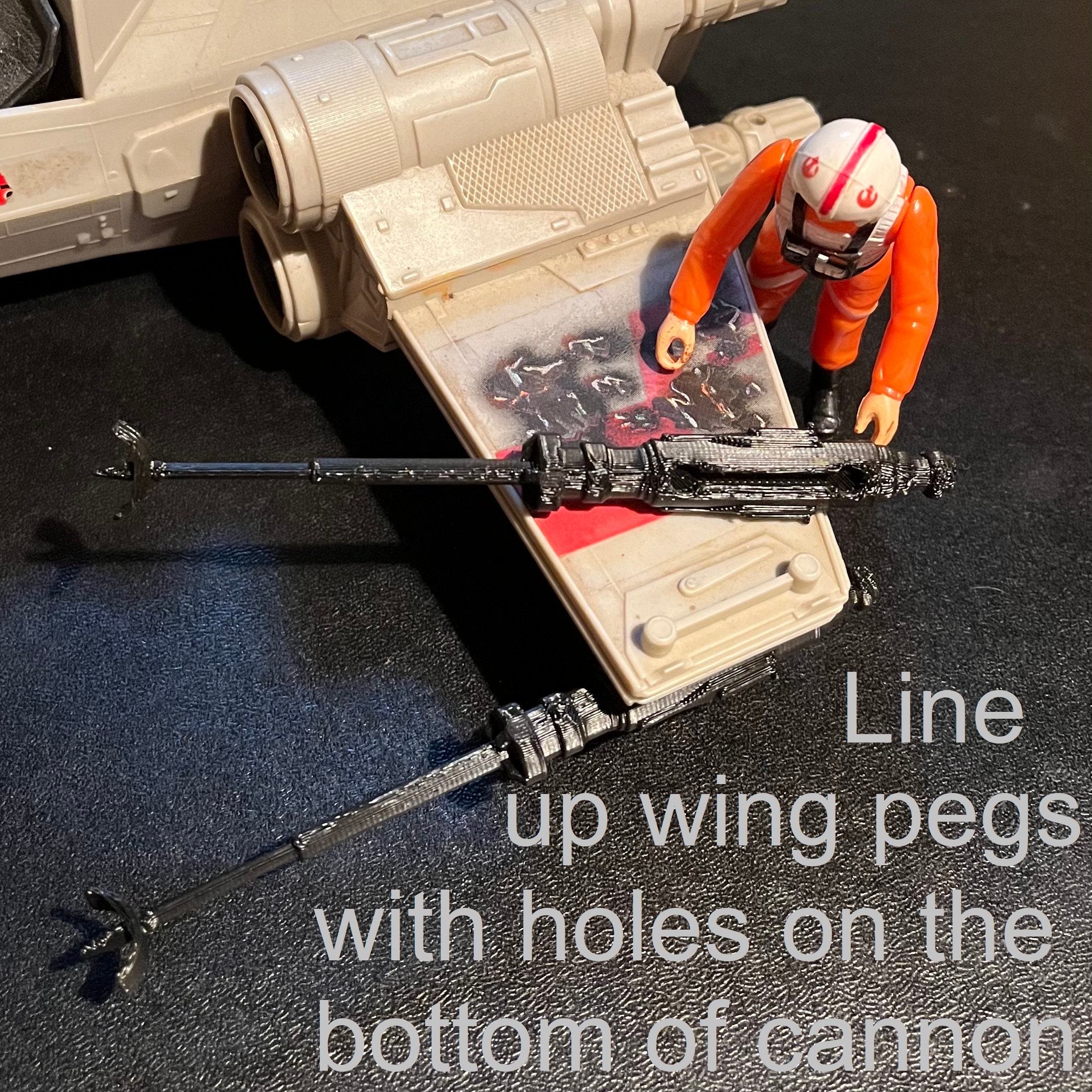 Vintage Star Wars, X-Wing Fighter, Spare Part, Repro Laser - Foto 9