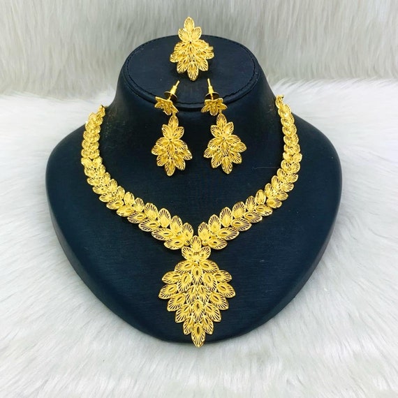 24k gold necklace set deals