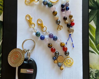 Key Charm or Bag Charm Gemstones 7 Chakra