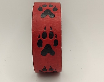Wolf Paw Print Cuff Bracelet