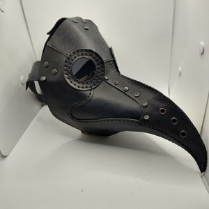 Handmade Leather Plague Doctor Mask with Custom Color Options