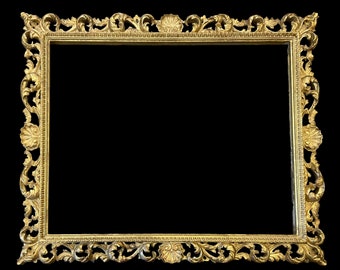 20" X 26" Hand Carved Rococo Picture Frame Gilded in 22k Gold leaf