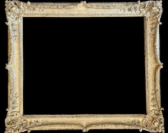 24" x 30" solid wood hand carved frame gilded in genuine gold leaf