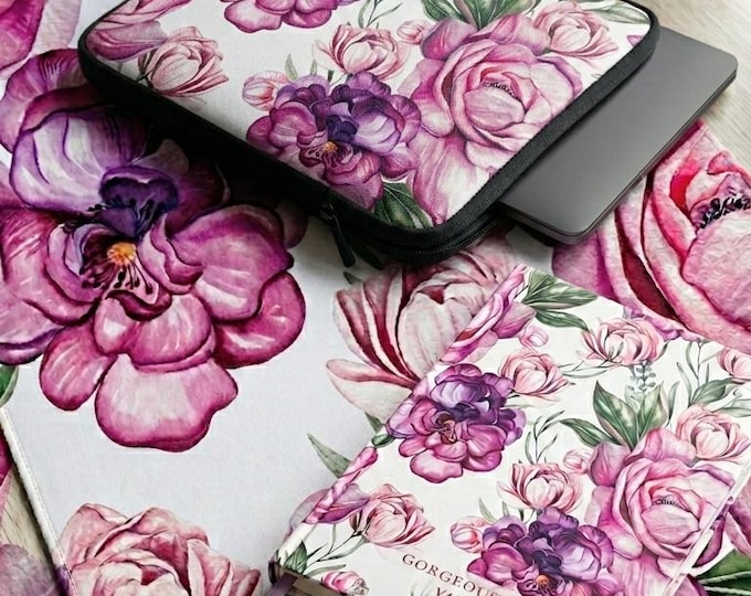 Vivid Flora Collection - Desk and mouse pad + laptop sleeve