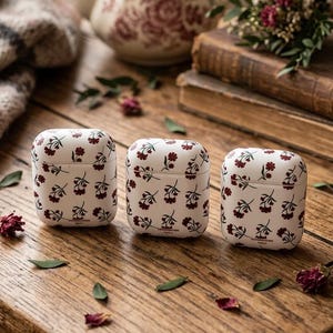 Red Floral Pattern Case compatible with AirPod Cases | Minimal Flower Design | Cottage Core Collection Spring Blossom