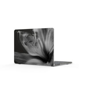 Black & White Lily Case compatible with MacBook Case | Monochrome Sanctuary Collection Laptop Cover