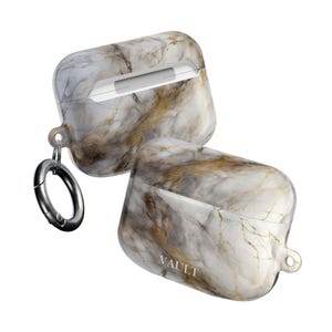 Marble Floral Vault Case compatible with AirPod Case | Pink Gold Accent