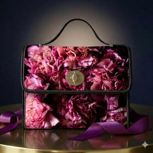 Dark Purple Floral Waterproof Canvas Bag | Tote, Floral Pattern