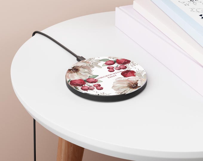 Rose Garden Floral Wireless Charger | Botanical Phone Charging Pad