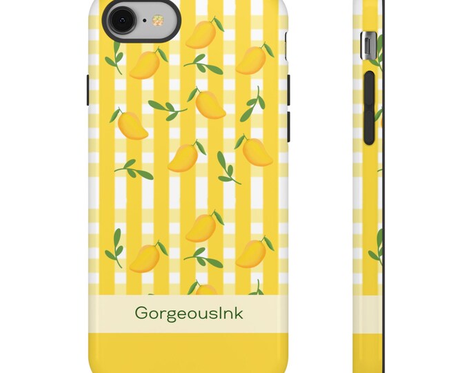 Lemon Pattern Tough Case | Yellow Striped Fruit Phone Cover