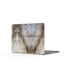 Gold Floral Marble Vault Case compatible with MacBook Case | Pink Marble Laptop Sleeve