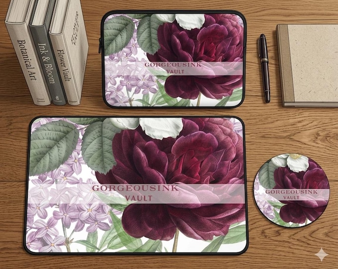 Enchanted Wisteria Collection - Desk and mouse pad + laptop sleeve