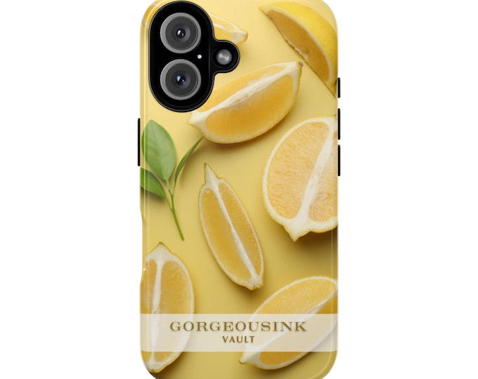Lemon Slices Tough Case | Citrus Phone Cover, Yellow Fruit Design