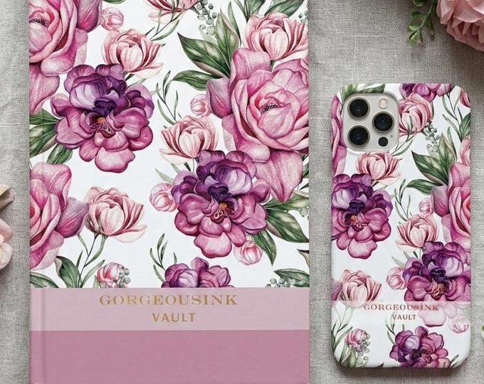 Vivid Flora Collection - Spiral Notebook + phone case
