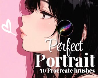 Perfect Portrait Procreate Brushes Set: Skin Texture, Hair, Eyes, Lips, Shading, Blending | Professional brushes bundle for Digital Art