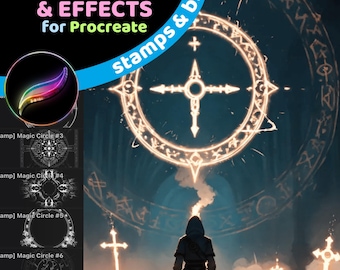 Procreate Magic and Mystic Brushes Set | Magic Circles, Sparkle, Rune & Symbol Effects | Digital Painting Glow Brushes for iPad Art