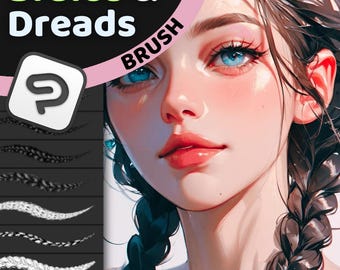 Clip Studio Paint  Braids and Dreads Brushes Pack: Realistic & Sketchy Hair and Dreads | Easy to use Professional Hair Brushes Bundle