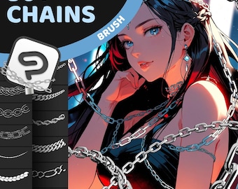 Clip Studio Paint Chain and Jewelry Brushes | Easy To Use | Fetters - Manga & Anime - Digital Ornaments - Decorations