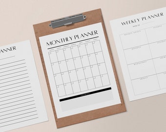 Minimalistic Planner Bundle | Daily, Weekly, & Monthly | Printable