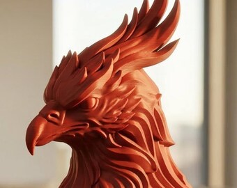 Phoenix Bust STL File, Abstract Decorative Figure Digital Download, 3D Printable Model