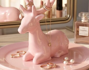 Deer Jewelry Tray STL 3MF, Antler Ring & Necklace Holder