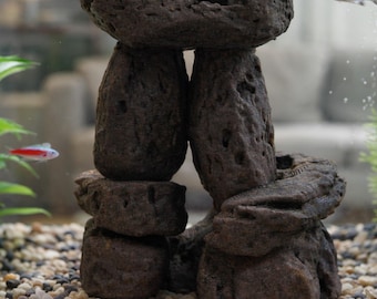 File STL per grotta acquario stampabile in 3D, nascondiglio per pesci ad arco in pietra, decorazione per acquascape, ornamento in roccia per terrario, download digitale per stampa 3D