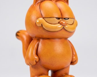 Chubby Cat Figure STL File, Lazy Orange Cat Character Statue, 3D Printable Cartoon Cat Toy