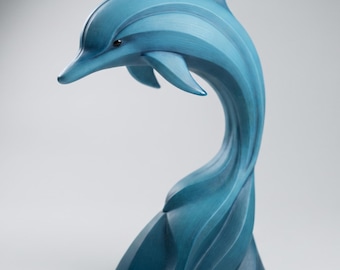 Dolphin Sculpture STL File, Leaping Dolphin Sculpture, 3D Printable Digital File