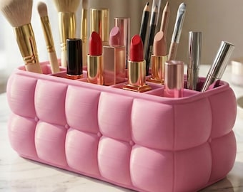 Ästhetischer gesteppter Bogen-Stifthalter Stl, Make-up-Organizer STL, 3D-Druck-Schreibtischablage