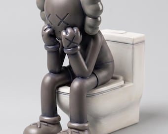 X Eyes Companion on Toilet STL, Funny Bathroom Art Toy, 3D Printable Figure