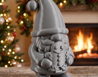 Christmas Gnome STL File, Gingerbread Man Gnome Figurine, Holiday Decor Digital Download, 3D Printer File